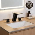 thumbnail image 2 of Inster 8 in. Widespread Waterfall Bathroom Faucet, Matte Black, 2-Handle 3-Hole with Pop-up Drain, 2 of 9