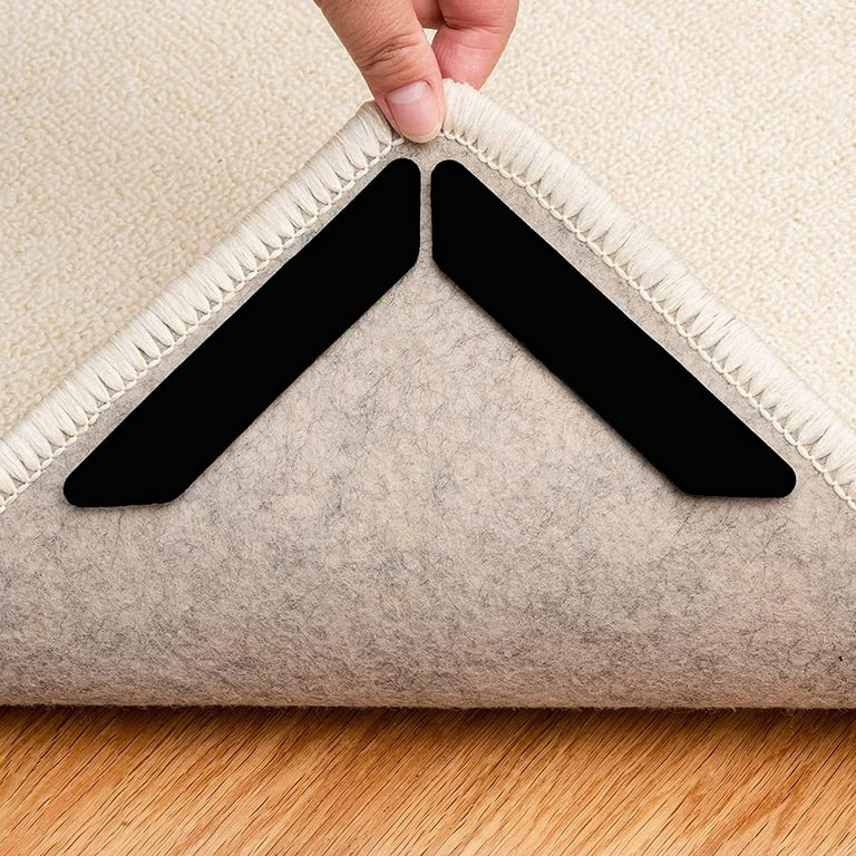 Rug Grippers, Double Sided Washable Removable Anti Curling Corner Carpet  Gripper 