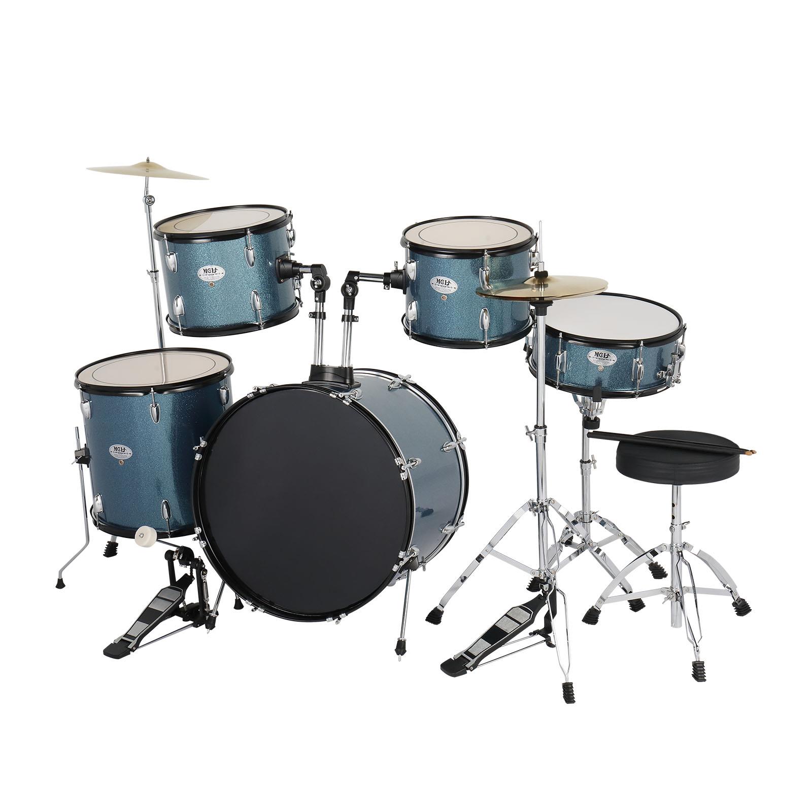 MCH 22in 5 Piece Adult Drum Set For Beginner Black Walmart