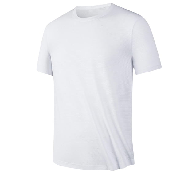 pstuiky Camiseta deportiva de manga corta de secado rápido para hombre, camiseta de fitness, camiseta para correr, ropa deportiva transpirable, camiseta de manga corta con cuello redondo.