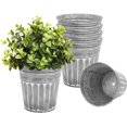 thumbnail image 1 of 6 Inch Silver Metal Rustic Flower Pots - 6Pcs Galvanized Planters with Drainage Hole and Rubber Plug, Rustproof Metal Bucket Plant Pots Farmhouse Vintage Style for Decor, 1 of 6