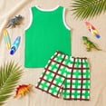 thumbnail image 6 of Elutong Toddler Boy Summer Clothes, 1-6T Boy Summer Cotton Outfits Sleeveless Dinosaurs Shorts Set, 6 of 7