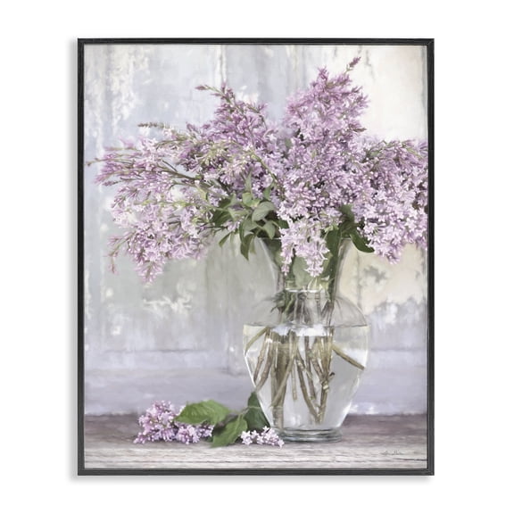 Stupell Industries Shabby Chic Tranquil Lilac Flower Vase Black Framed Giclee Art, 16 x 20, by Lori Deiter
