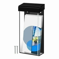 Outdoor Brochure Holder 4x9 Inch Waterproof Wall Mount Literature Box with Lid Clear Acrylic for Pamphlet Menu