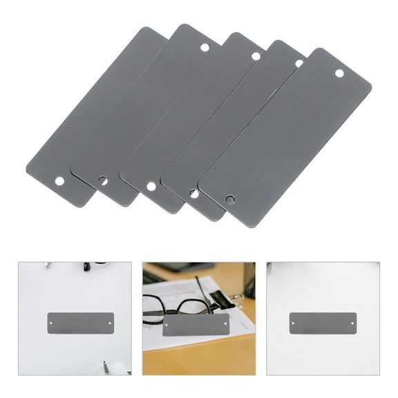 LOLIPPYY 10Pcs Stainless Steel Craft Tags Black Metal Nameplates Corrosion Resistant for Industrial Use