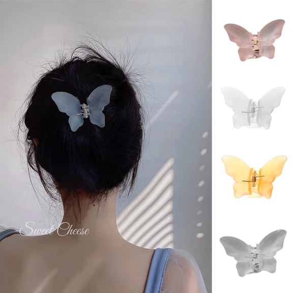 D-GROEE 3PCS Elegant Hair Claw Butterfly Shape Design Hair Clip Plastic Hair Clips for Women