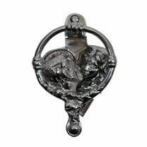 Chrome Kissing Cherubs Door Knocker 4.75" H x 2.75" W Heavy Duty Silver Chrome Plated Solid Brass Metal Front Door Knockers Tarnish Resistant Finish w/Screws Renovators Supply