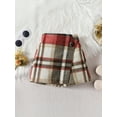 thumbnail image 6 of Musuos Girls Autumn 2 Piece Outfits 1-6T Long Sleeve Ruffle Ribbed Tops Button Plaid Skirt Set, 6 of 10