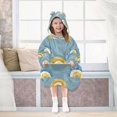 thumbnail image 7 of FORMRS Wearable Blanket Hoodie with Sleeves for Kids Cozy Flannel Sweatshirt, Light Blue Rainbow, 7 of 7