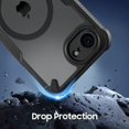 thumbnail image 4 of KOMI for iPhone SE 4 Case: for iPhone SE 4th Gen 2025 Case, Translucent Matte Back Compatible with Magsafe Magnetic Slim Shockproof Protective Case with Lanyard Strap Phone Cover, Black, 4 of 5