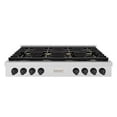 thumbnail image 2 of ZLINE 48 in. Autograph Edition Paramount Gas Rangetop with 8 Burners and Porcelain Cooktop in DuraSnow Stainless Steel with Matte Black Accents (SRTSZ-48-MB), 2 of 2