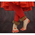 thumbnail image 2 of Banithani Indian Traditional 3 Line Classical Kathak 12 No Ghungroo Anklets Dancing Ankle Bracelet Pair Jewelry-Rust Orange, 2 of 5