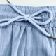 thumbnail image 3 of Pantalones de Cintura Elástica de Algodón de Color Sólido Pantalones de Playa de Pierna Recta con Bolsillos de Cordón, 3 of 7