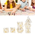 thumbnail image 4 of Juego De Dados, Dados Poliédricos De Metal Resistente A Prueba De Herrumbre Ligero Multipropósito Para La Educación ANGGREK Oro blanco, 4 of 8