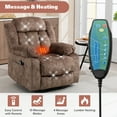 thumbnail image 6 of Power Lift Recliner Chair, Elderly Sofa with Heat Therapy and Massage Function, Heavy Duty Reclining Mechanism Electric Recliner with Side Pocket for Living Room Bedroom Home Theater, Brown, 6 of 10