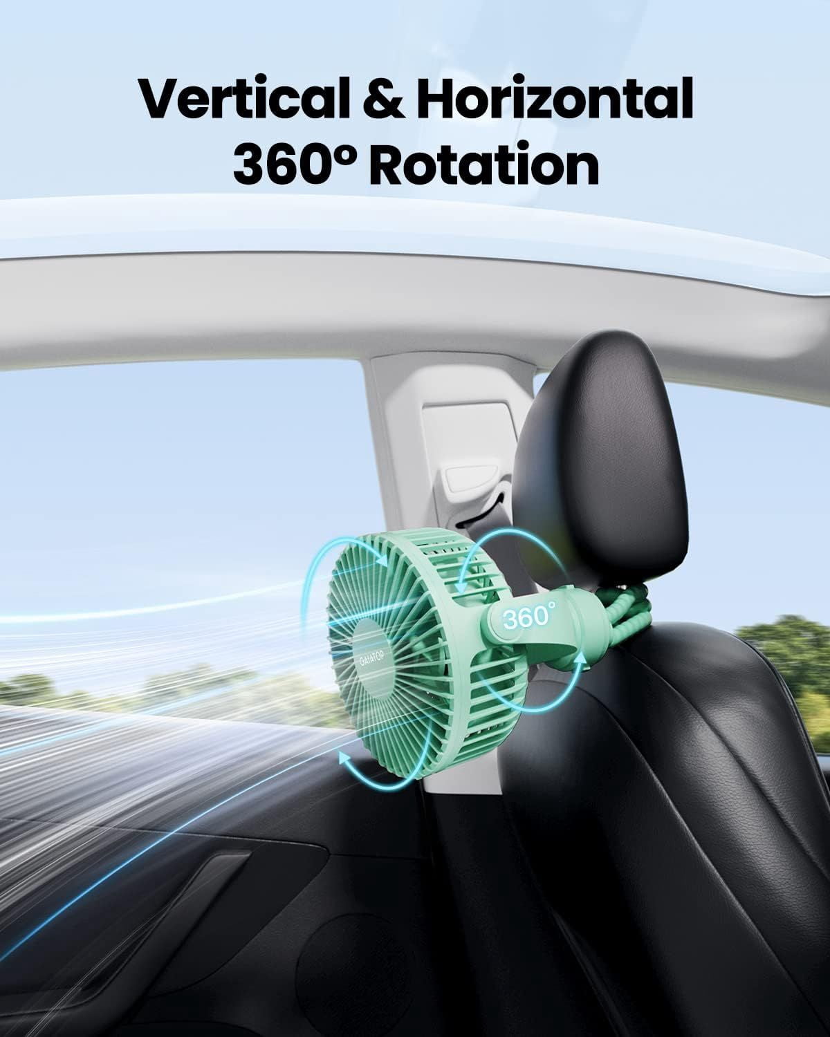 Mini Portable Stroller Fan, Battery Operated Small Clip on, Detachable 3 Speed Rechargeable, 360° Rotate Flexible Tripod Better Cooling for Car Seat Crib Treadmill