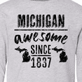 thumbnail image 4 of Inktastic Michigan Awesome Since 1837 Long Sleeve Youth T-Shirt, 4 of 5