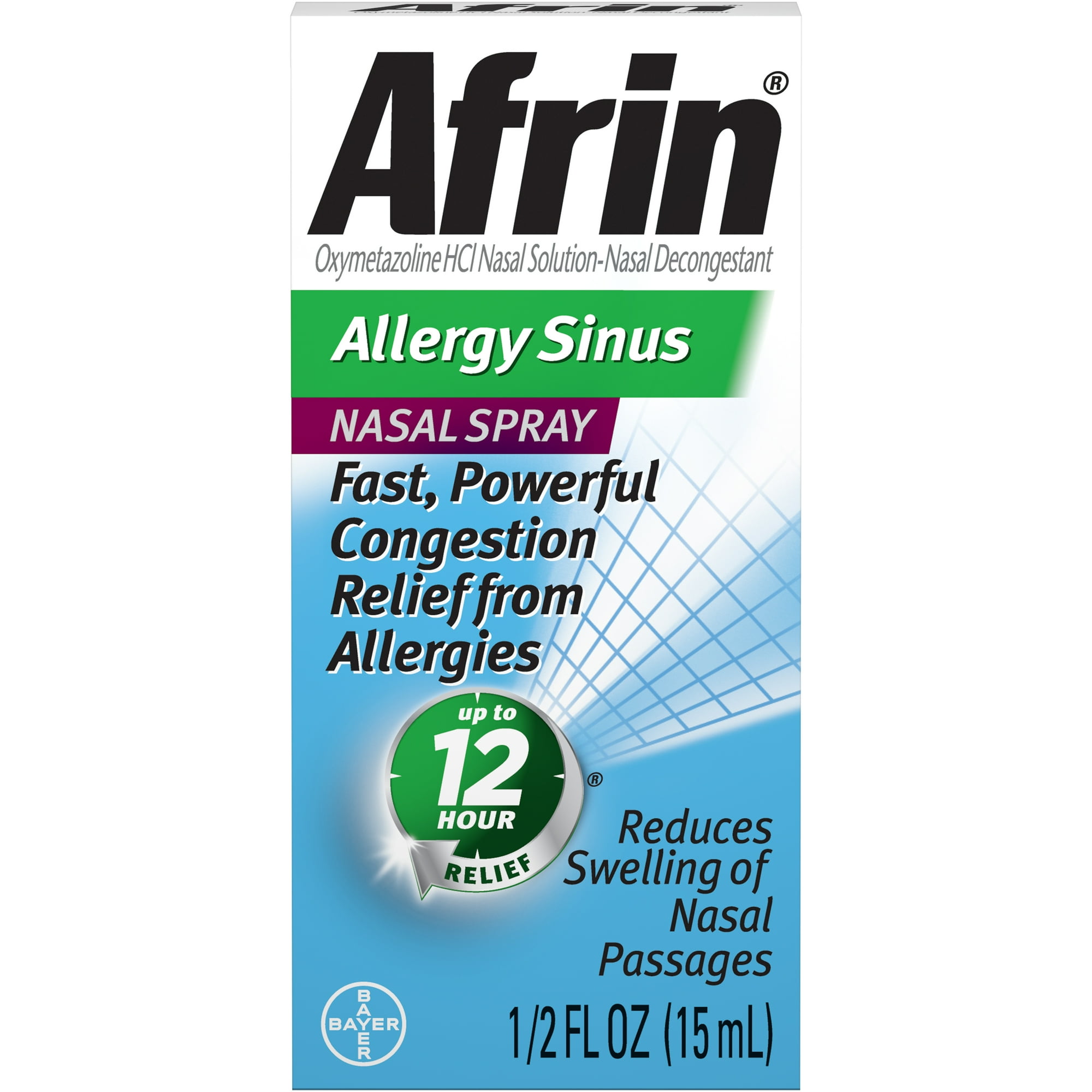 Afrin Allergy Sinus 12 Hour Nasal Decongestant Spray - 15 mL