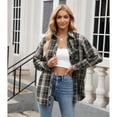 thumbnail image 4 of 2024 Plaid Flannel Shirts for Women Buffalo Plaid Shirts Oversized Long Sleeve Casual Button Down Blouse Top, 4 of 7