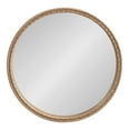 thumbnail image 6 of Kate and Laurel Stallworth Decorative Textured Round Mirror, 30 Inch Diameter, Light Natural, Coastal Ornate Circle Mirror with Carved Detail Design for Bathroom Mirror for Over Sink, 6 of 8