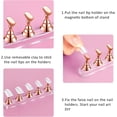 thumbnail image 3 of 2 juegos de soporte acrílico para exhibición de uñas, soporte para práctica de puntas de uñas, soporte magnético para práctica de uñas, soporte para uñas DIY (oro rosa), 3 of 5