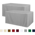 thumbnail image 1 of LAICAIW 2 Pack Table Clothes for 4 Foot Rectangle Tables-Water Resistant Washable Fabric Polyester Rectangle Table Cover Protector for Wedding, Banquet and Trade Shows, 48L x 24W x 30H Inches, Silve, 1 of 7