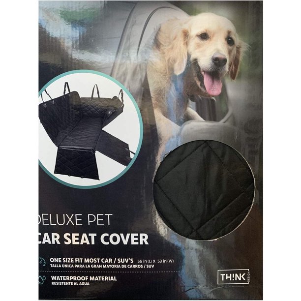 Think Design Deluxe Pet Car Seat Cover, Black Walmart