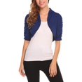 thumbnail image 1 of Boléro à Manches Courtes pour Femmes Cardigan Court Ouvert devant Veste Boléro Froncée S-TTG, 1 of 7