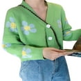 thumbnail image 2 of Cardigan en Tricot Décontracté pour Femmes à Col en V, à Boutons, Chandail à Manches Longues, 2 of 6