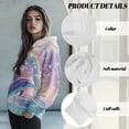 thumbnail image 6 of COEQINE Women's Hoodies Casual Wear Oversized Pullover Sweatshirts Long Sleeves Loose Lightweight Soft Rainbow Dolphin Workout Cozy Y2K Fashion Print Fall Winter Outfits Clothes, S, 6 of 7