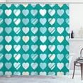 thumbnail image 1 of Ambesonne Valentine's Day Shower Curtain, Heart, 69"Wx84"L, Jade Green Seafoam Cream, 1 of 3