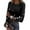 Black, variant on Ribbed Knit Tops for Women Long Sleeve Crewneck Slim Fitted Floral Print Basic Tee Blouses