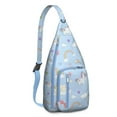 thumbnail image 1 of Cute Mythical Horse Sling Backpack - Unicorn Rainbow Print Shoulder Bag (Easy Access Pockets, Comfortable & Waterproof), 1 of 4