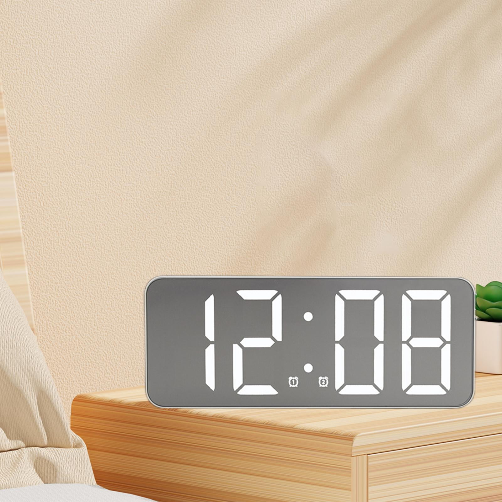 Desktop LED Digital Clock Mirrored Calendar for Living Room Hall Mirrored