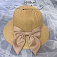 thumbnail image 2 of 56-58cm hat circumference women's big brimmed hat summer hat beach sun hat bow straw hat - Khaki, 2 of 5