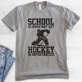 thumbnail image 2 of School Is Important Hockey Is Importanter T-shirt, Unisex Men's Shirt Ice Hockey Parent Sports Canada, Dark Heather Gray, XX-Large, 2 of 6