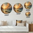 thumbnail image 4 of Designart "Seaside Serenity Orange Green III" Beach Metal Round Wall Art, 4 of 5