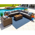 thumbnail image 2 of Tuscany 19-Piece Resin Wicker Outdoor Patio Furniture Combination Set in Brown w/ Sectional Set, Six-seat Dining Set, and Chaise Lounge Set (Half-Round Brown Wicker, Polyester Light Gray), 2 of 7
