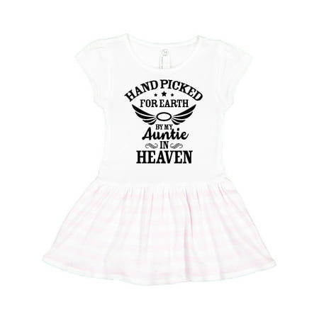 

Inktastic Handpicked for Earth By My Auntie in Heaven with Angel Wings Gift Toddler Girl Dress
