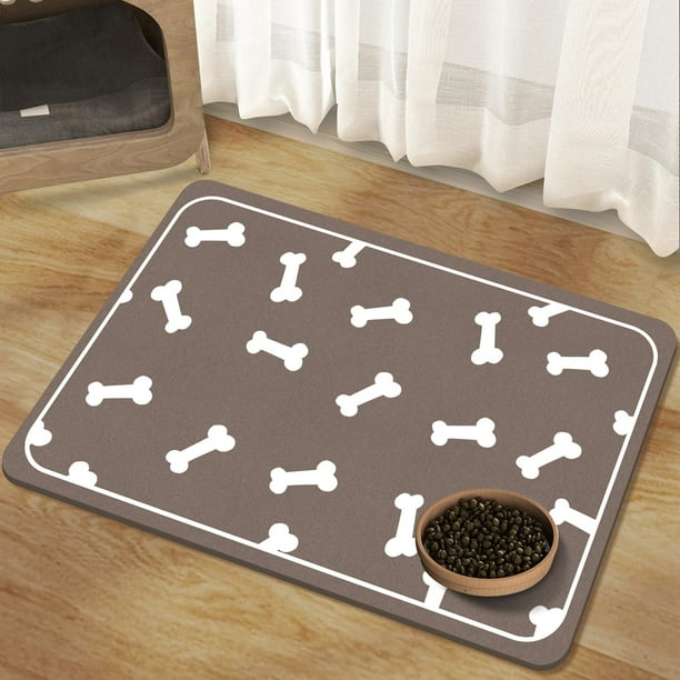 Msribyiq Tapete De Alimentación Para Mascotas - Tapete Absorbente Para Comida Y Agua Para Perros - Fácil De Limpiar Y De Secado Rápido - Suministros Para Cachorros - Accesorios Para Perros