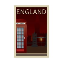 Trademark Fine Art 'Telephone Box England' Canvas Art by Incado