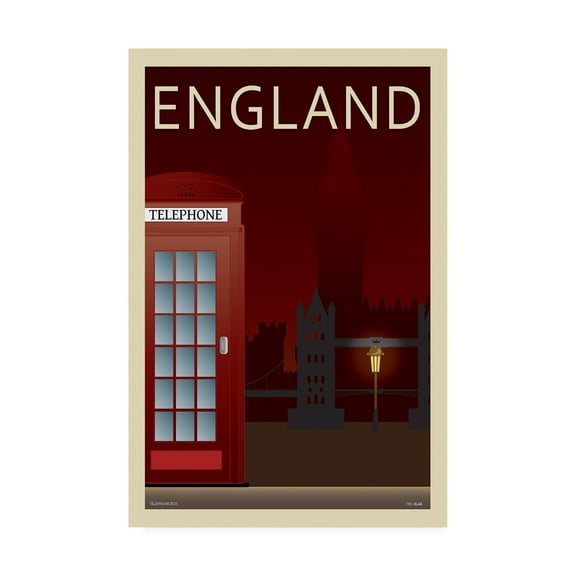 Trademark Fine Art 'Telephone Box England' Canvas Art by Incado