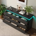 thumbnail image 6 of Modern 9-Drawer Dresser with Power Outlet - Storage Cabinet with LED Lights, Wide Chest of Drawers with Charging Station, Organizer for Bedroom, Closet, Living Room, 6 of 6
