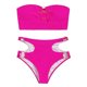 thumbnail image 1 of Traje de baño de dos piezas con tiras y aros acanalados para mujer, 1 of 5
