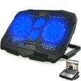 thumbnail image 1 of Laptop Cooling Pad, Laptop Cooler with 4 Quiet Fans, Ultra Slim, 4 Adjustable Height, Dual USB Ports, Suitable for 12"-16.3" Laptops, Black, 1 of 9