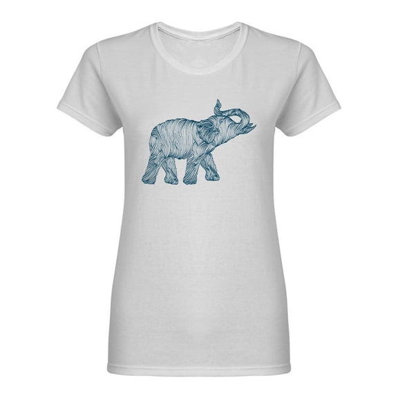 Elephant Line Art  Shaped Tee Women's -Image by Shutterstock