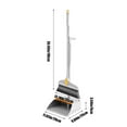 thumbnail image 3 of 2-in-1 Broom and Dustpan Set with Stainless Steel Handle, Long-Handled Cleaning Kit for Home and Office, 180-Degree Rotating Broom Head and Built-in Hair Comb, 3 of 6