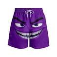 thumbnail image 4 of Gelikeya Boys Swim Trunks Board Shorts Funny 3D Cartoon Face Print Swimming Trunks Quick Drying Beach Shorts Casual Summer Outfits 2026 #03 Purple, 11-12 Years, 4 of 4