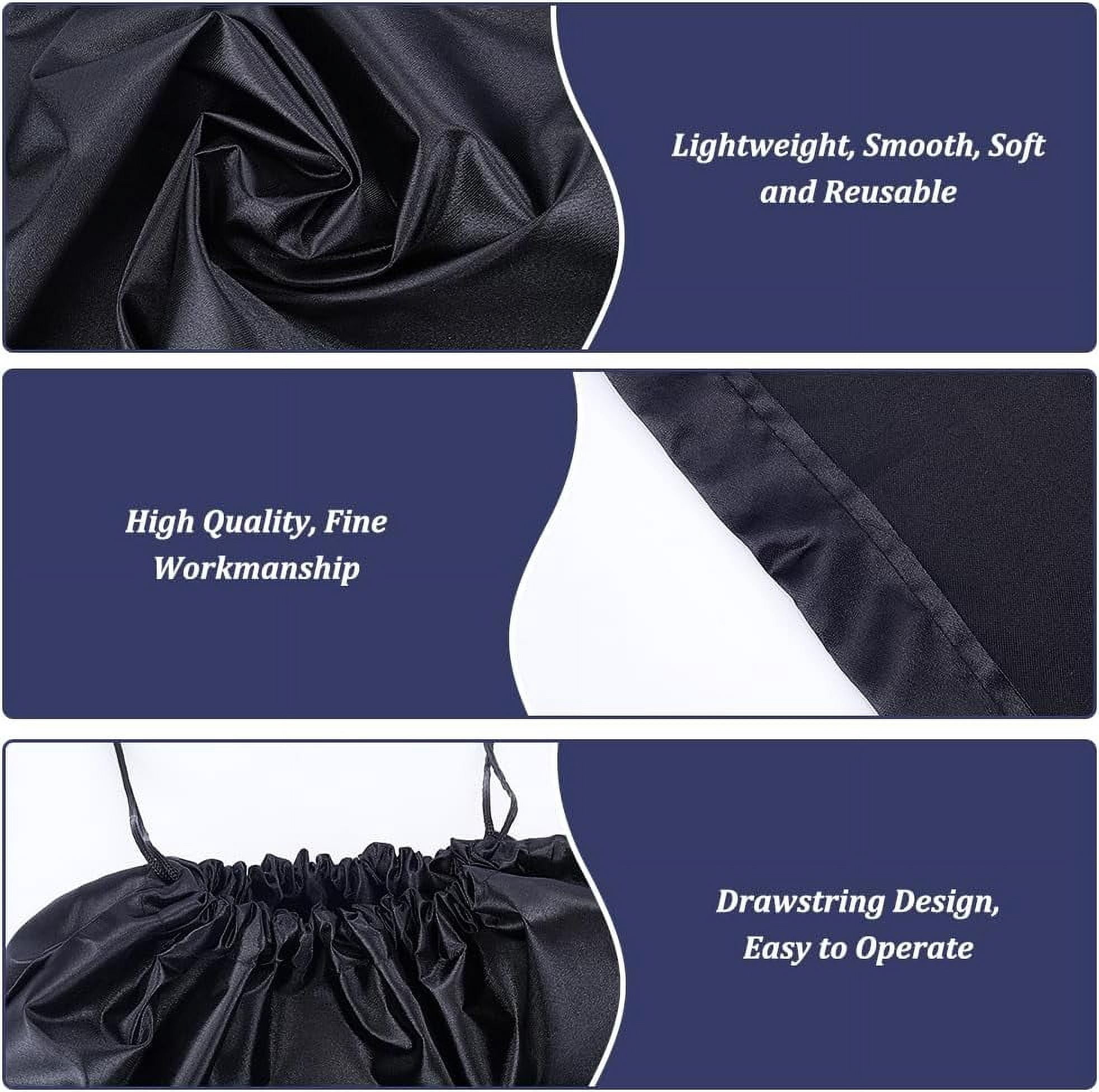 12 Pcs Dust Bags for Handbags Imitation Silk Storage Bags Portable Drawstring Pouch Cloth Travel Bags for Handbags Purses Shoes Boots Black 15.6×19.7 Inch(39.7x50cm)