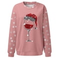 thumbnail image 5 of Glisme Chandail en Molleton de Noël pour Femmes Col Rond Imprimé Chandail Manches Longues Polyvalent pour Usage Quotidien Rose Clair, 5 of 5
